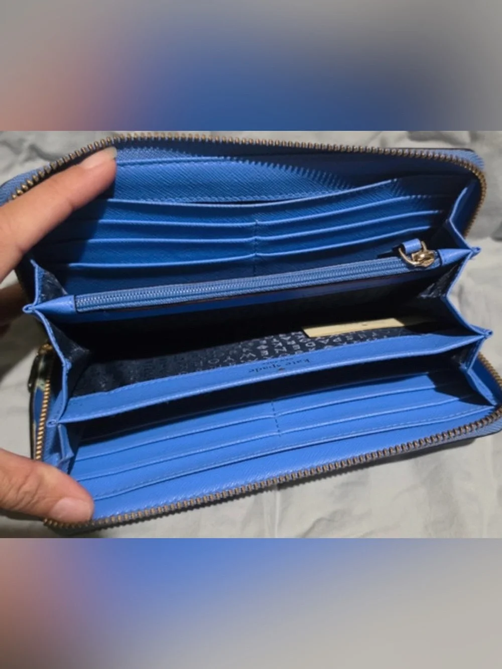 Kate Spade Blue Seahorse Print Wallet